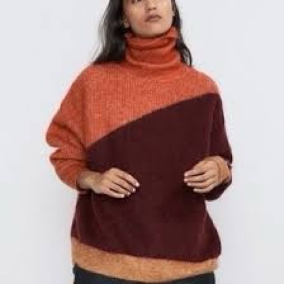 NWOT Zara Mohair Colorblock Sweater - Picture 5 of 16